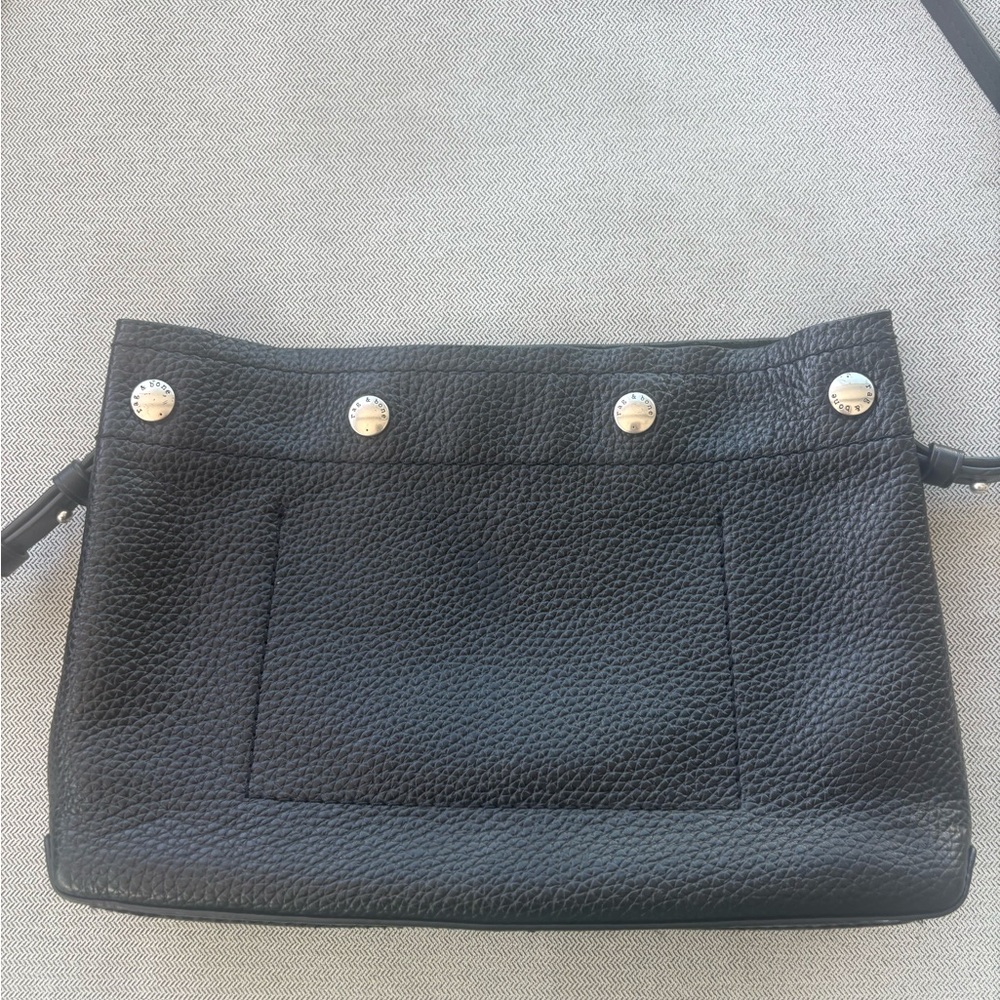 Rag & Bone Black Silver Crossbody Bag with Textured Leather- PERFECT CONDITION